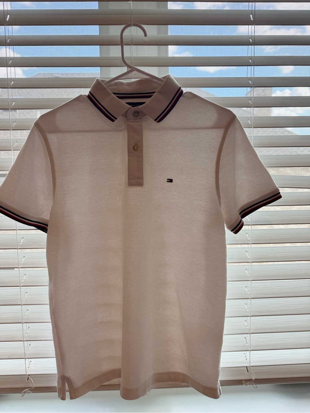 Tommy Hilfiger White Polo with Navy and Red Trim